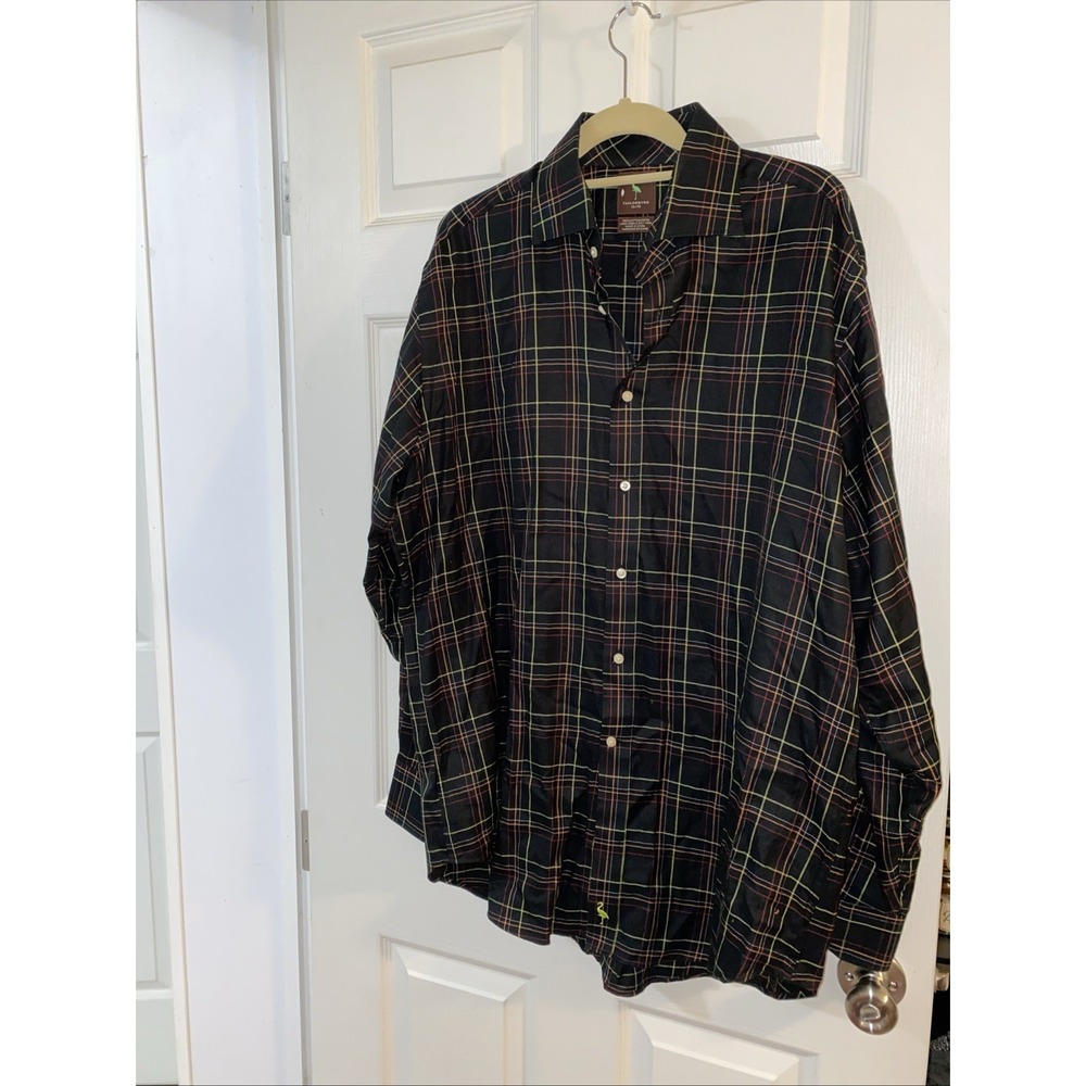 Tailor Byrd Shirt Mens Size XL Button Up Plaid Long Sleeve Casual 100% Cotton F1